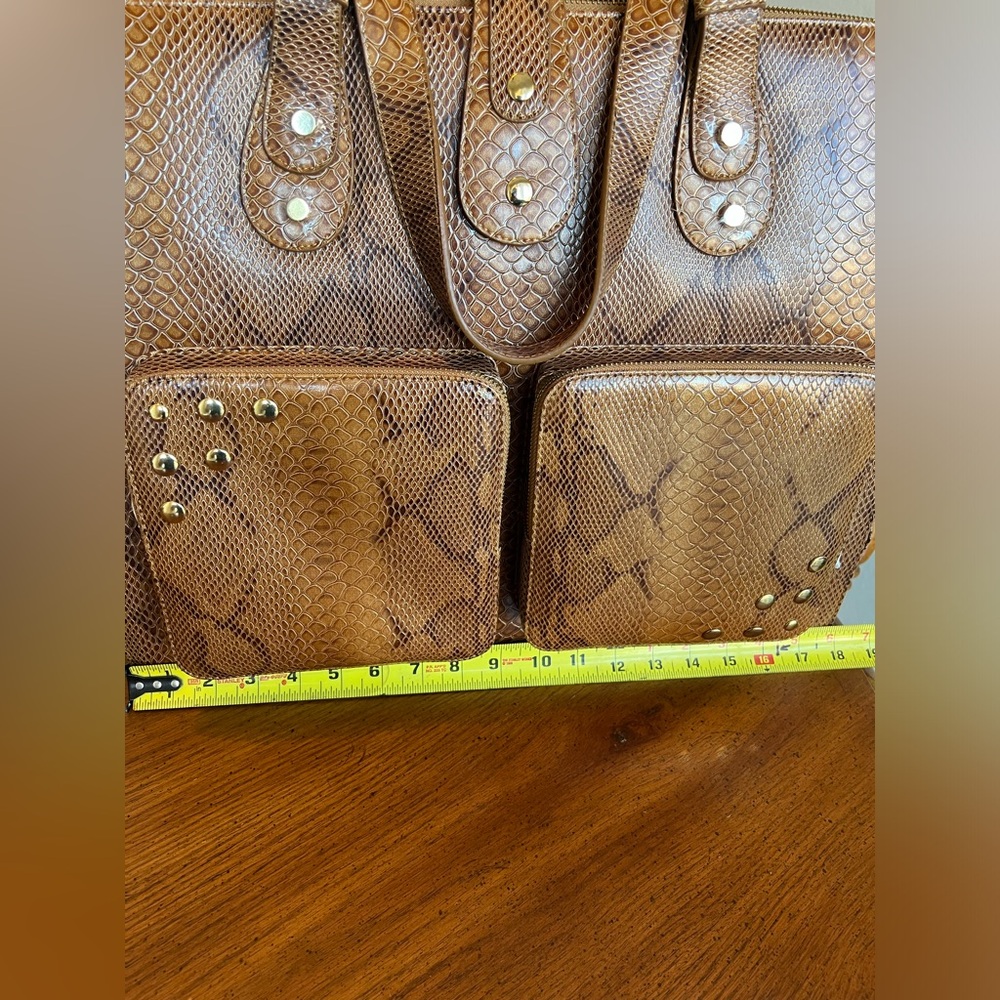snake print large tote bag